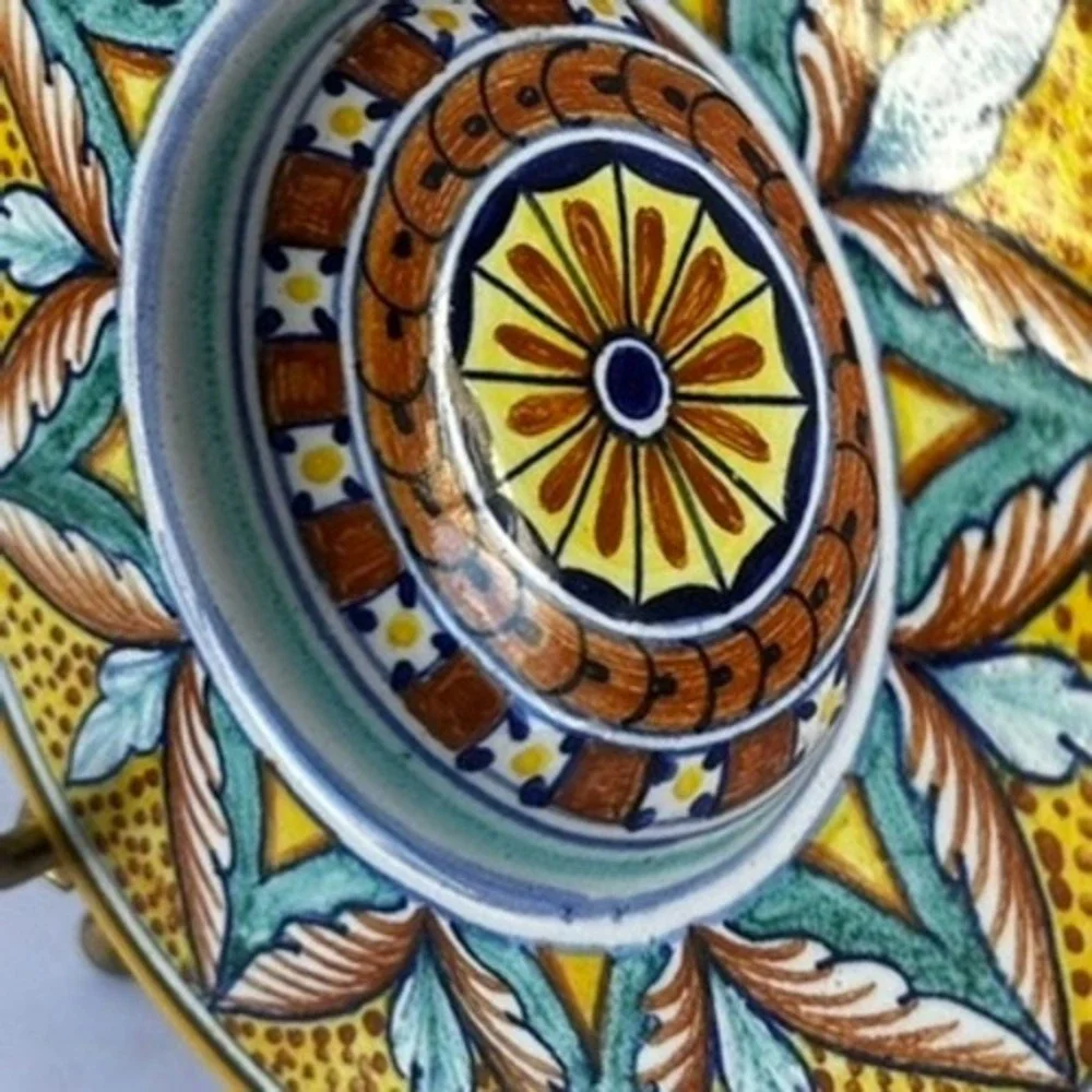 Augusta Deruta Italy Hand Painted Ceramic Small Bowl Plate 4.5